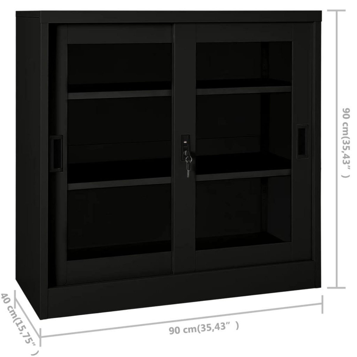 VIDAXL Armoire a portes coulissantes Noir 90x40x90 cm Acier
