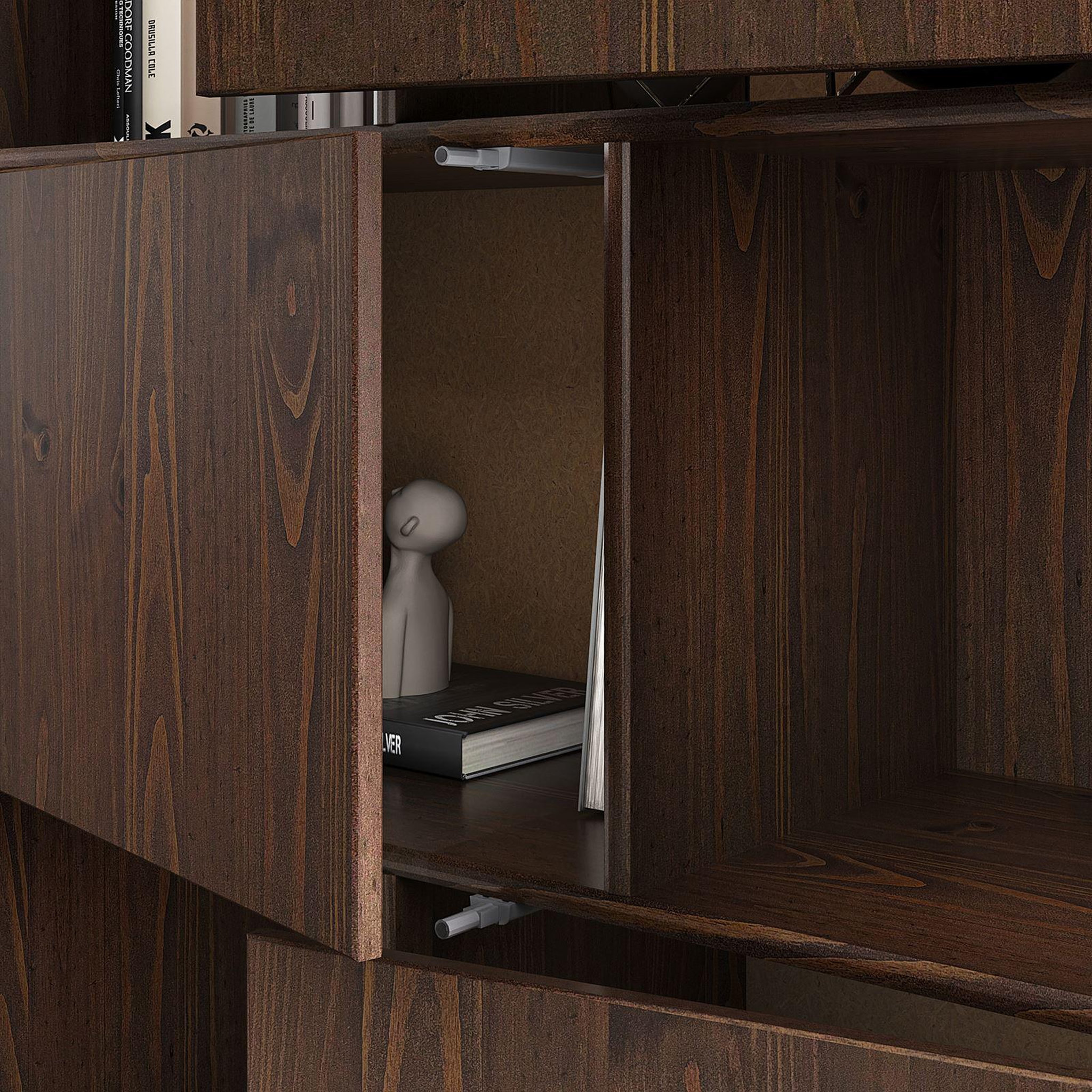 Voir la diapositive 6 : IDIMEX Buffet haut SIMONA H 139 cm en bois massif