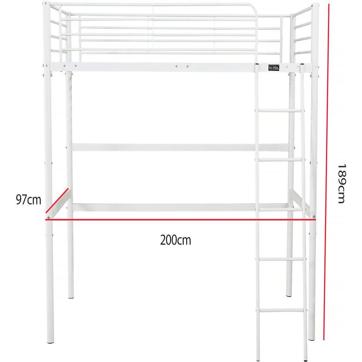 Habitat et Jardin Lit mezzanine  Alora  - 90 x 190 cm - Blanc