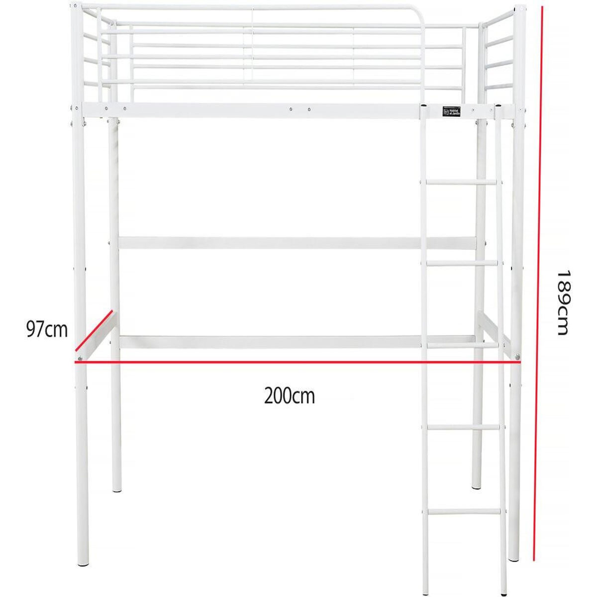 Habitat et Jardin Lit mezzanine  Alora  - 90 x 190 cm - Blanc