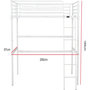Voir la diapositive 3 : Habitat et Jardin Lit mezzanine  Alora  - 90 x 190 cm - Blanc