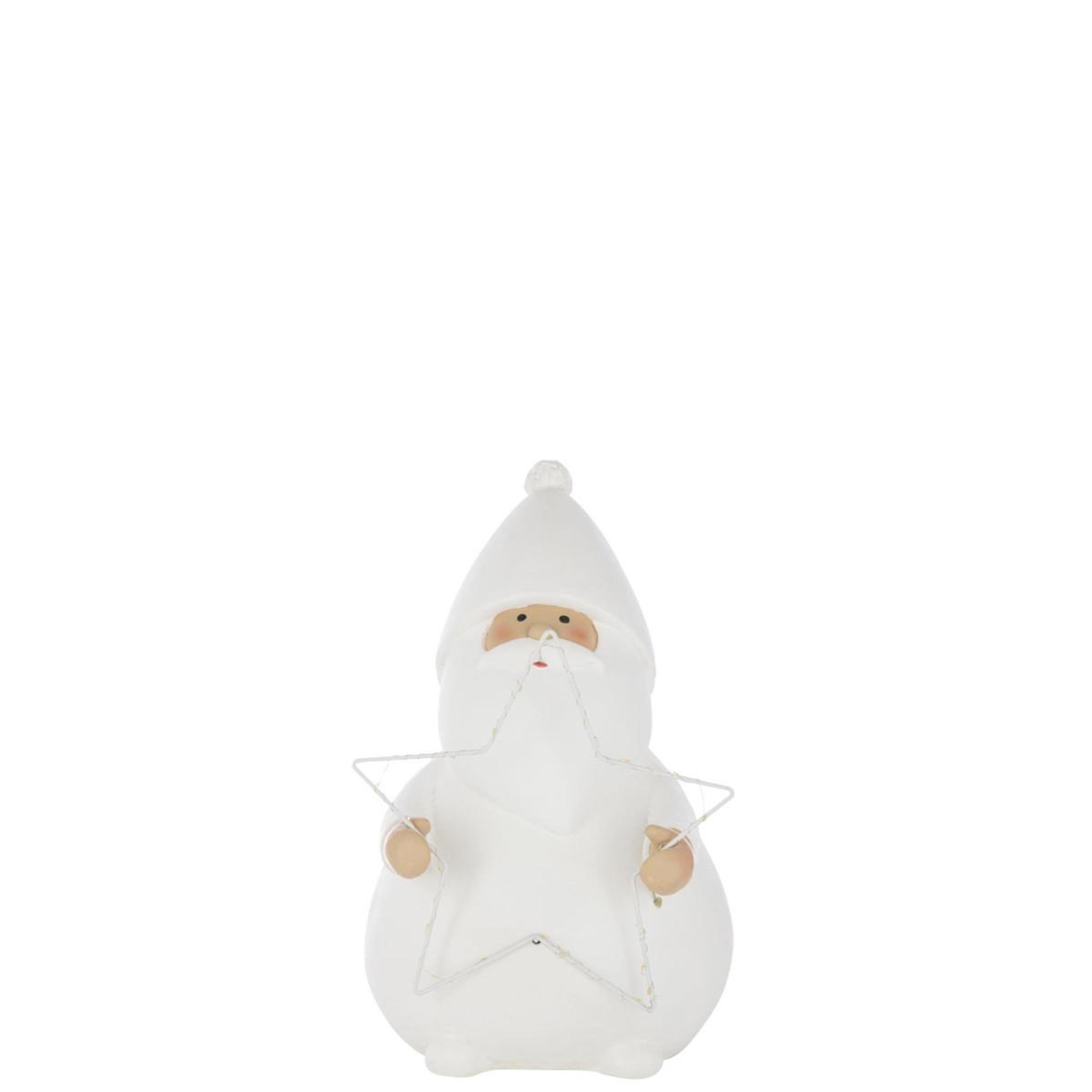 Voir la diapositive 2 : J-LINE Père-noël à led  étoile  46cm blanc