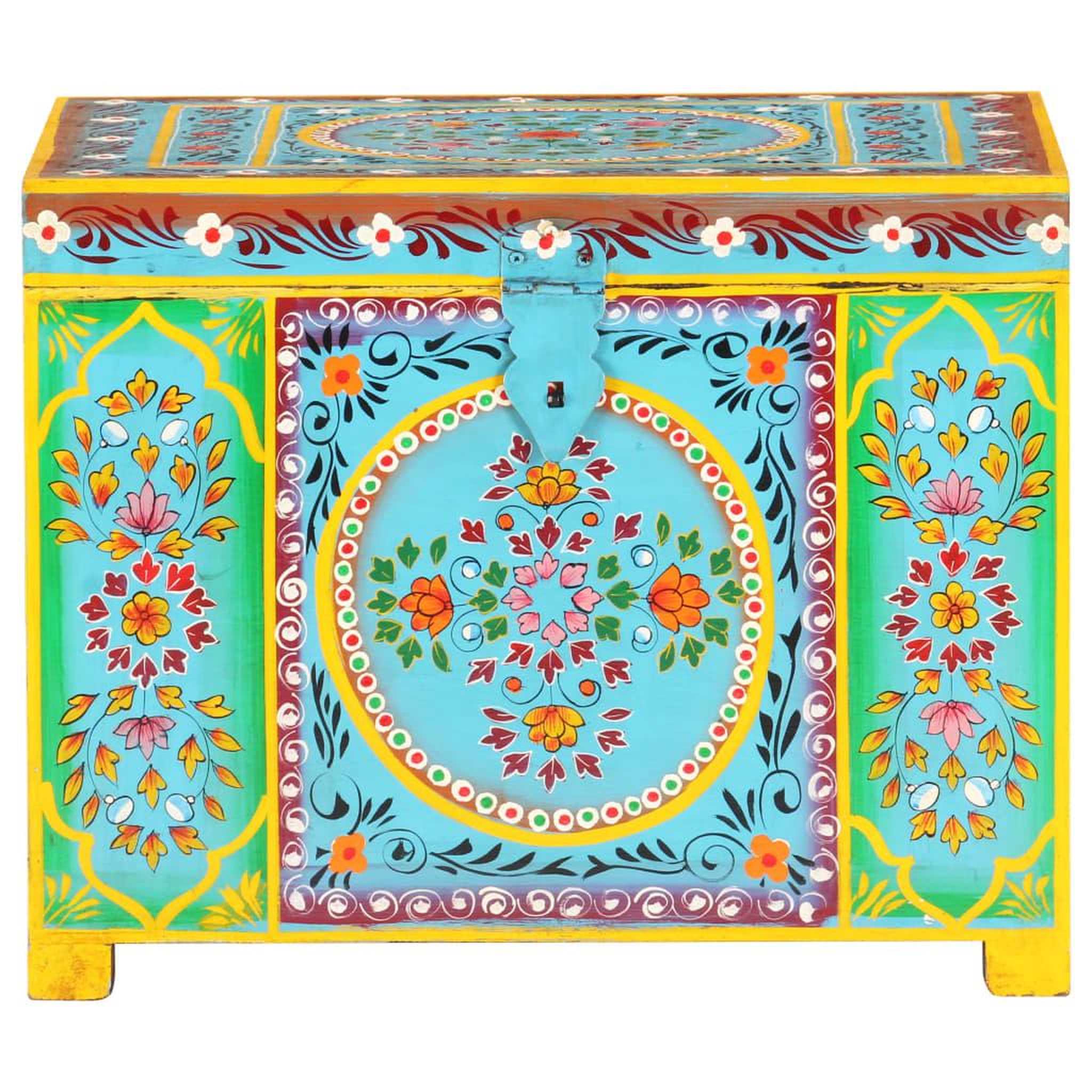 Voir la diapositive 3 : VIDAXL Boîte rangement peinte a main 50x40x40 cm bois manguier massif