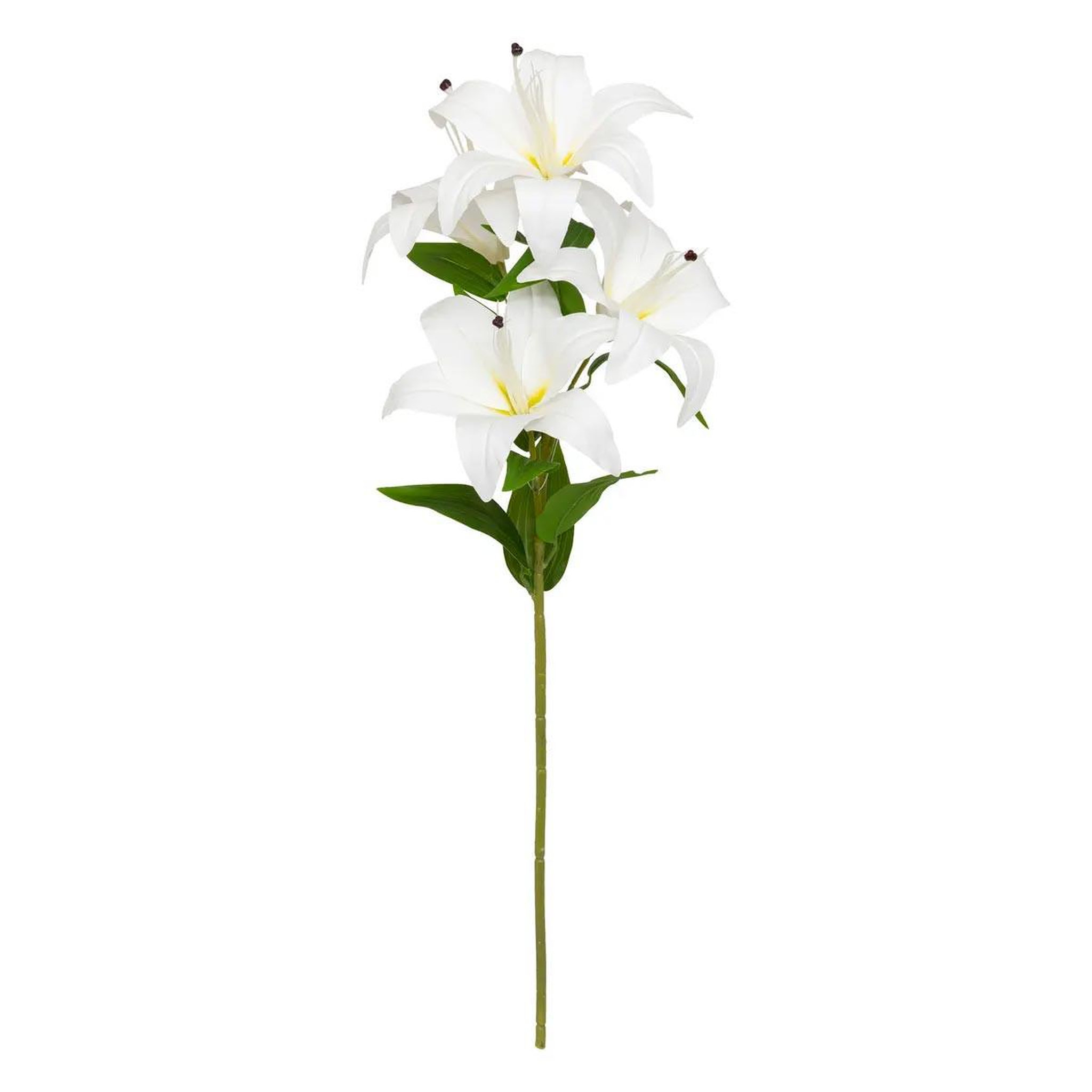 Voir la diapositive 1 : ATMOSPHERA Tige Artificielle 4 Lys  Jago  80cm Blanc