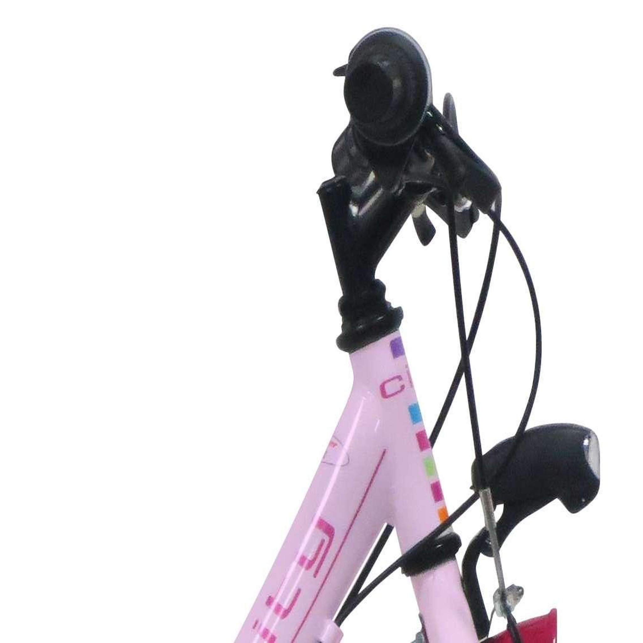 Voir la diapositive 4 : Vélo enfant - VTC 20'' Rigide Fille - Cadre acier - Modèle Ville  - 6 vitesses - Dérailleur Shimano - Freins V-Brake - Equipé City