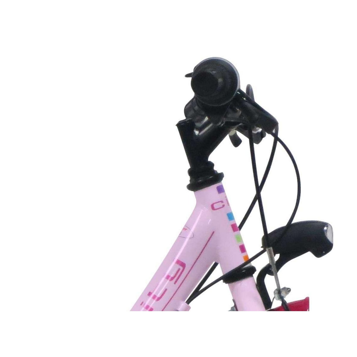 Vélo enfant - VTC 20'' Rigide Fille - Cadre acier - Modèle Ville  - 6 vitesses - Dérailleur Shimano - Freins V-Brake - Equipé City