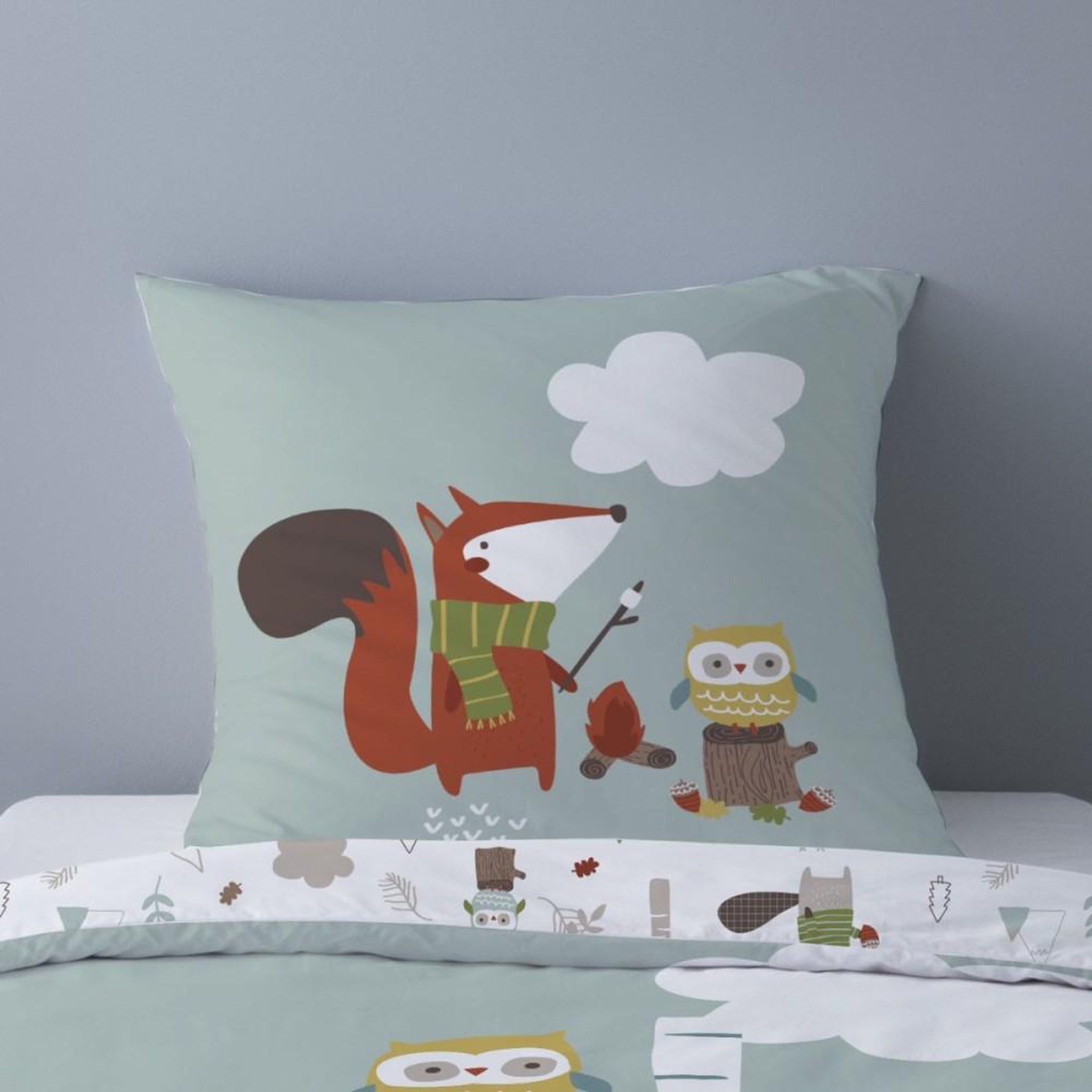 Voir la diapositive 2 : Dourev Housse de couette 140x200 NATURE CAMP + 1 taie