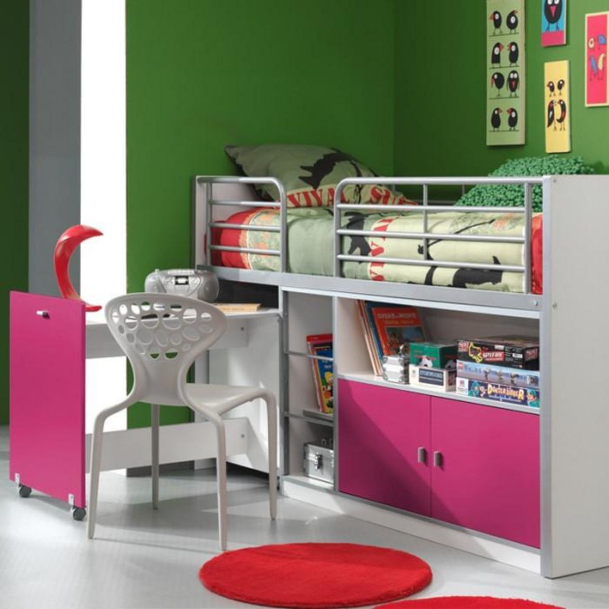 Paris Prix Lit Combiné Compact  Bonny  90x200cm Fuchsia