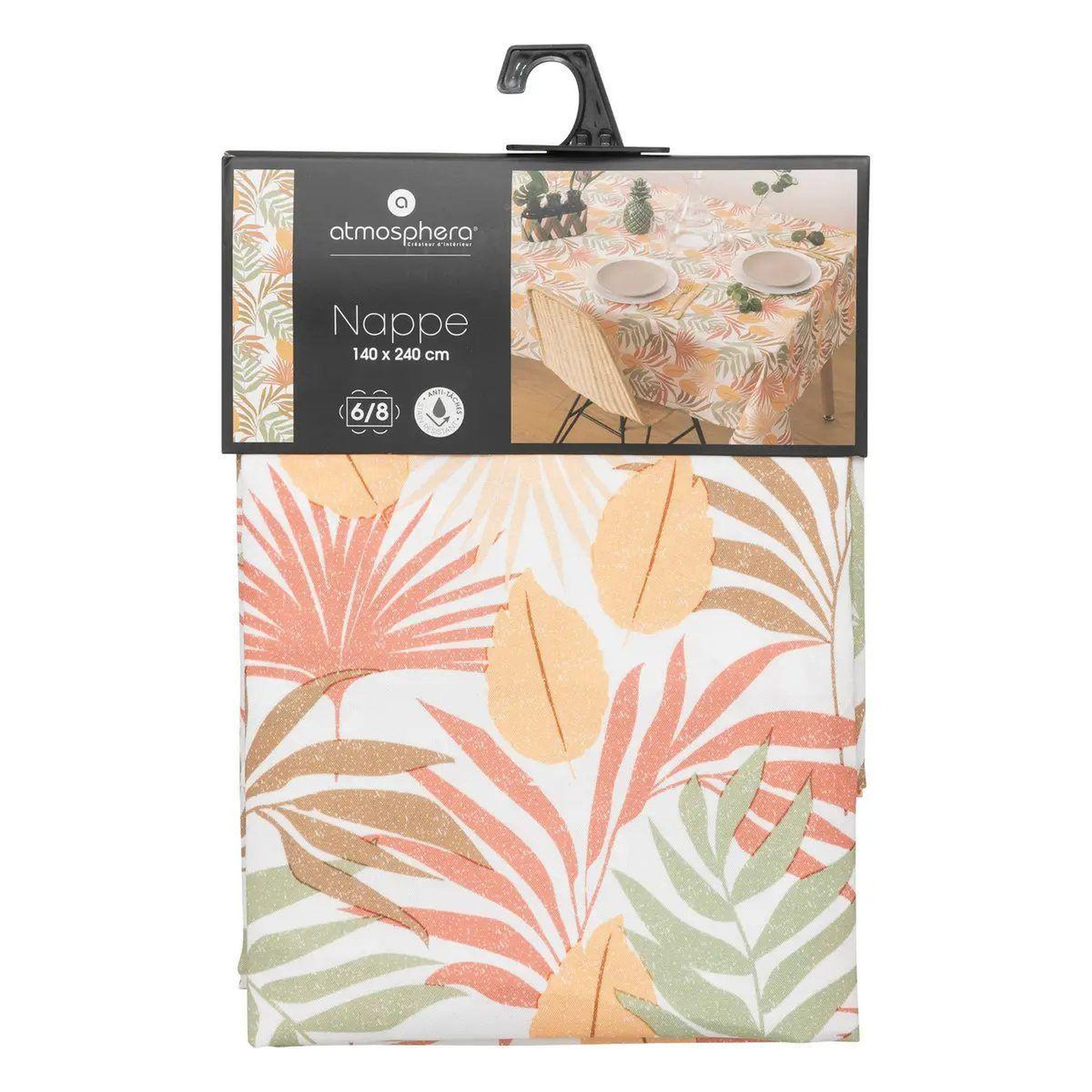 Voir la diapositive 3 : ATMOSPHERA Nappe antitache imprimé  sahypa  140x240cm multicolore