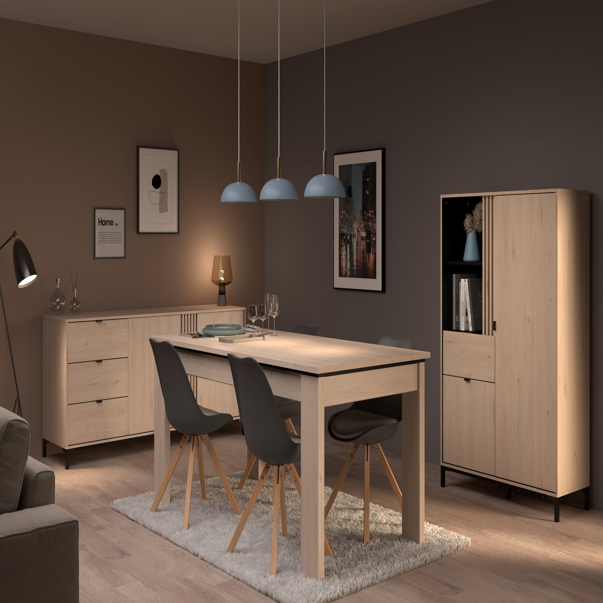 Voir la diapositive 2 : Table de séjour salle à manger extensible L180/215cm LIO