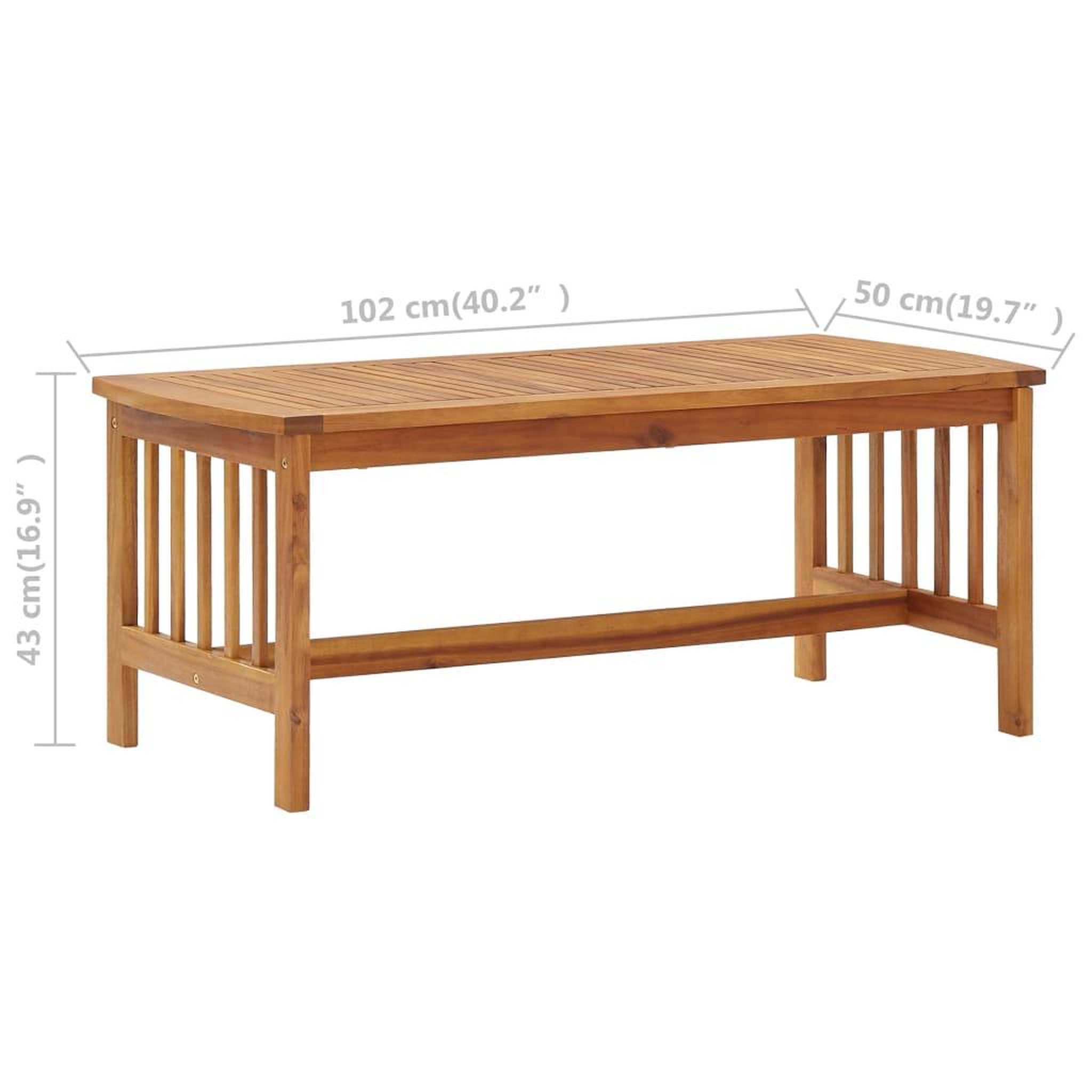 Voir la diapositive 6 : VIDAXL Table basse 102x50x43 cm bois d'acacia solide