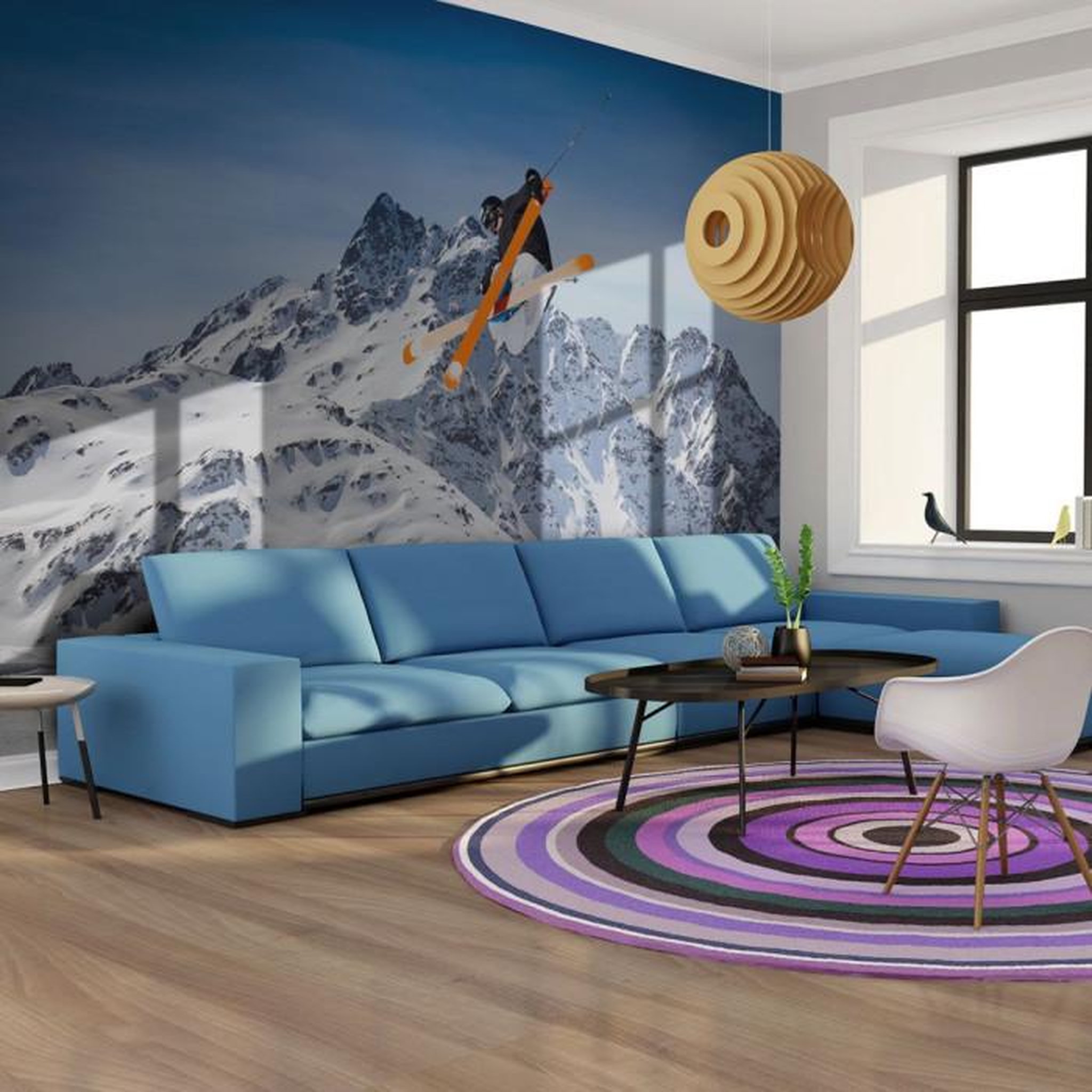 Paris Prix Papier Peint  Mountain Ski. Coloris disponibles : Multicolore