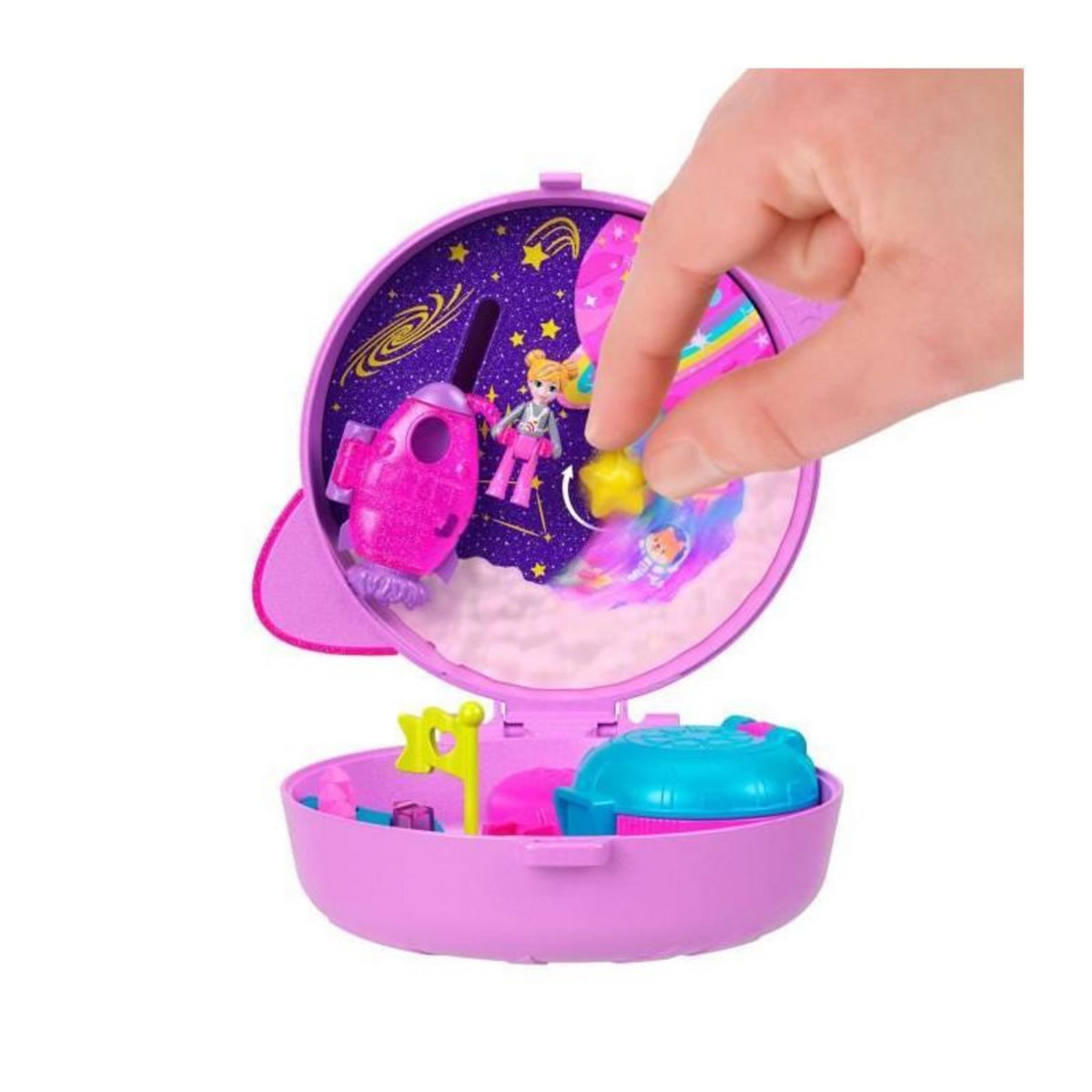 Le Mini Marcel Jouet Poc Planète mauve avec éléments scintillants
