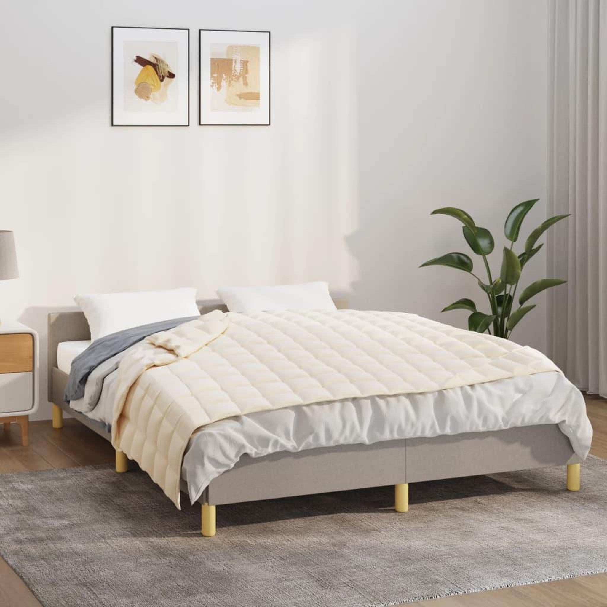 VIDAXL Couverture lestee Creme clair 138x200 cm 10 kg Tissu