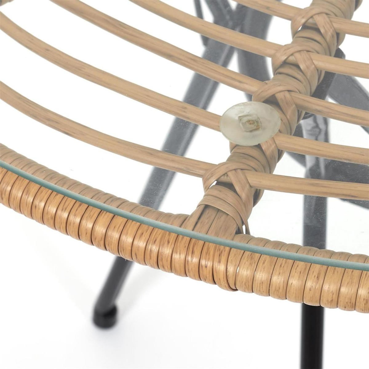 Paris Prix Table de Jardin Ronde  Surabaya  90cm Noir