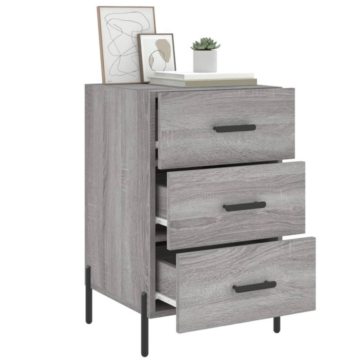 VIDAXL Table de chevet sonoma gris 40x40x66 cm bois d'ingenierie