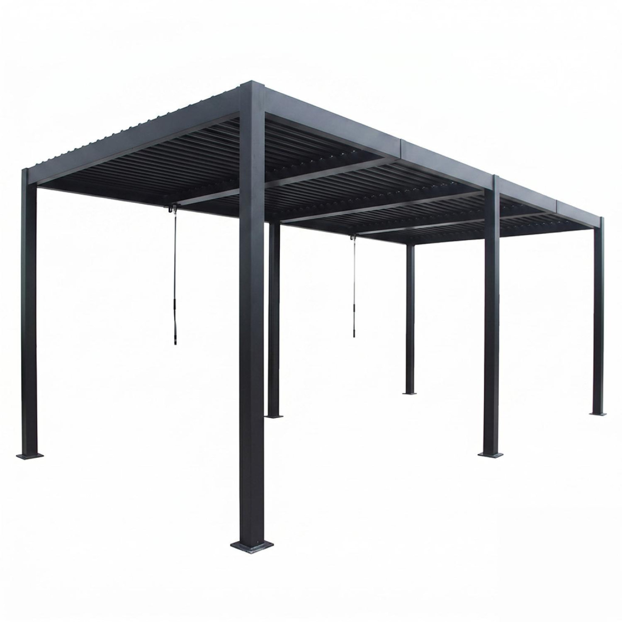 CONCEPT USINE Pergola bioclimatique double 3x6 m noire paros