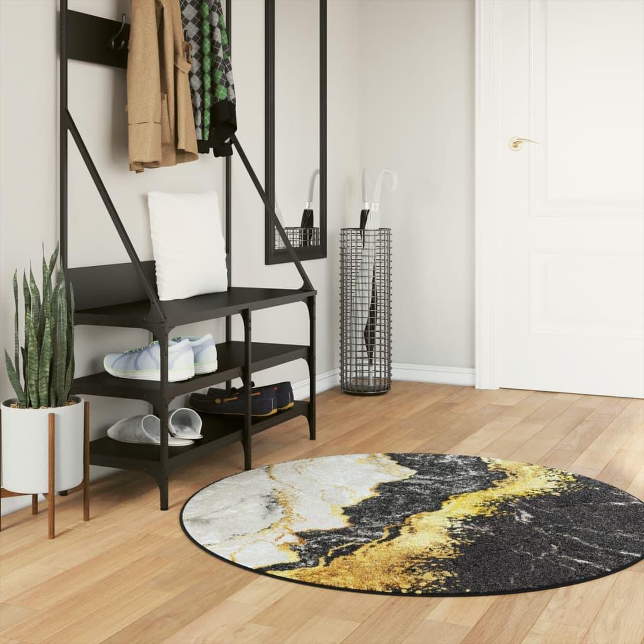 Voir la diapositive 1 : VIDAXL Tapis lavable multicolore Ø 120 cm antiderapant