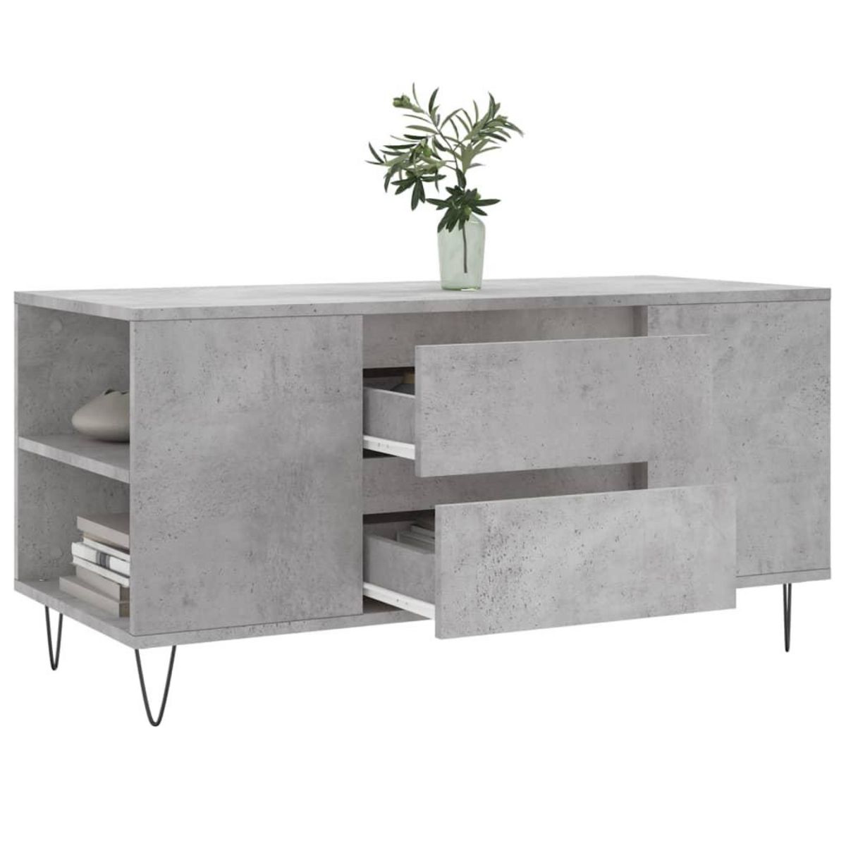 VIDAXL Table basse gris beton 102x44,5x50 cm bois d'ingenierie