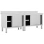 Voir la diapositive 2 : VIDAXL Tables avec portes coulissantes 2 pcs 240x50x(95-97) cm Inox