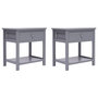 Voir la diapositive 1 : VIDAXL Tables de chevet 2 pcs Gris 40x29x42 cm Bois de Paulownia