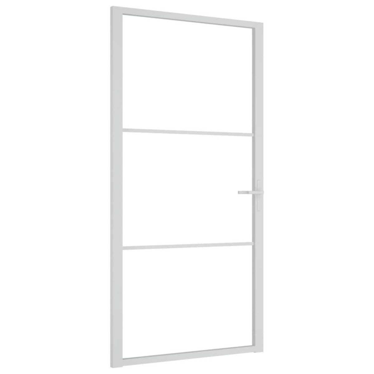 VIDAXL Porte interieure 102,5x201,5 cm Blanc Verre ESG et aluminium