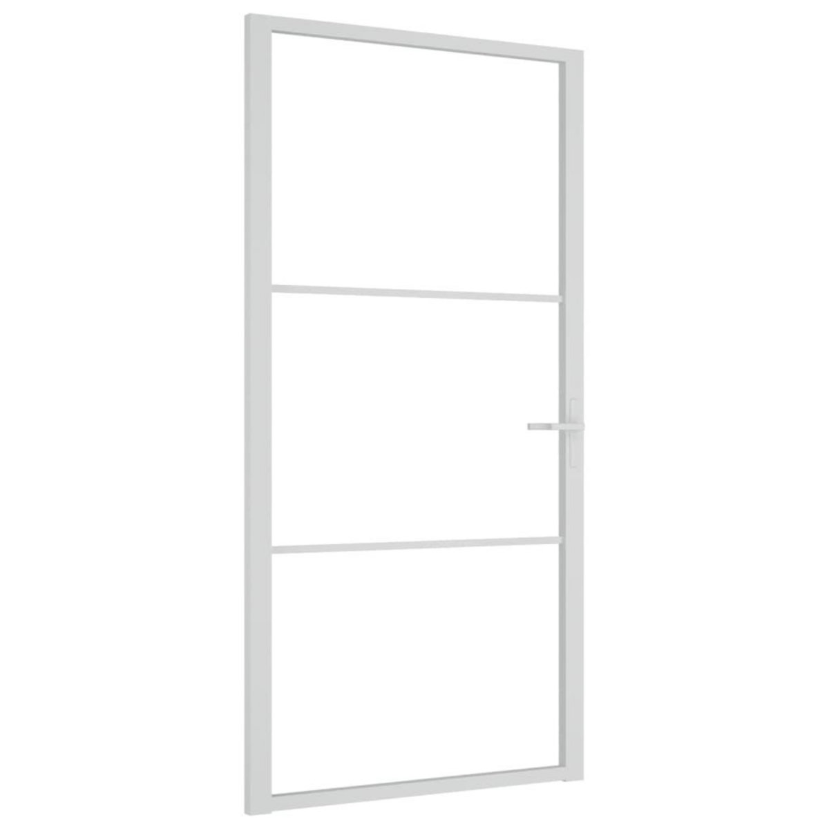 VIDAXL Porte interieure 102,5x201,5 cm Blanc Verre ESG et aluminium