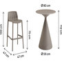 Voir la diapositive 3 : Habitat et Jardin Table et chaises hautes de bistrot empilables  Vaena  - 2 places - Taupe