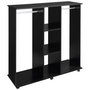 Voir la diapositive 1 : HOMCOM Armoire penderie meuble de rangement mobile 6 roulettes 120L x 40l x 128H cm panneaux de particules aspect bois noir