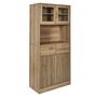 Voir la diapositive 3 : The Home Deco Factory Buffet de cuisine 4 portes 2 tiroirs Saulk en bois - Marron
