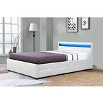 Habitat et Jardin Lit LED avec 4 tiroirs  Nico  - 160 × 200 cm - Blanc