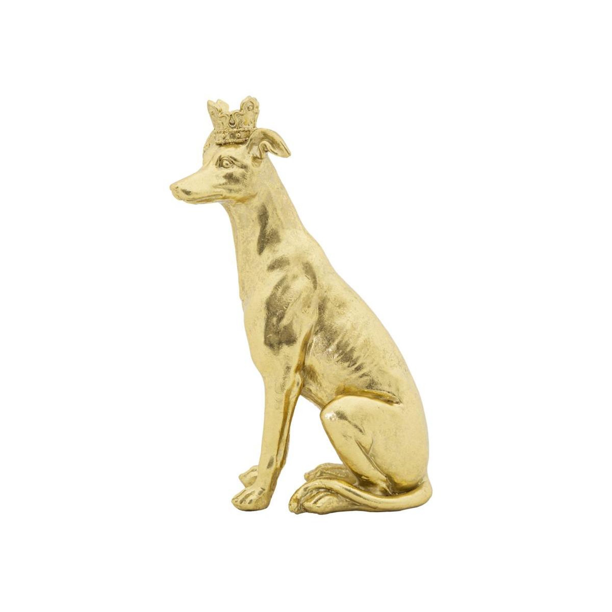 Voir la diapositive 4 : Paris Prix Statuette déco chien  couronne  33cm or