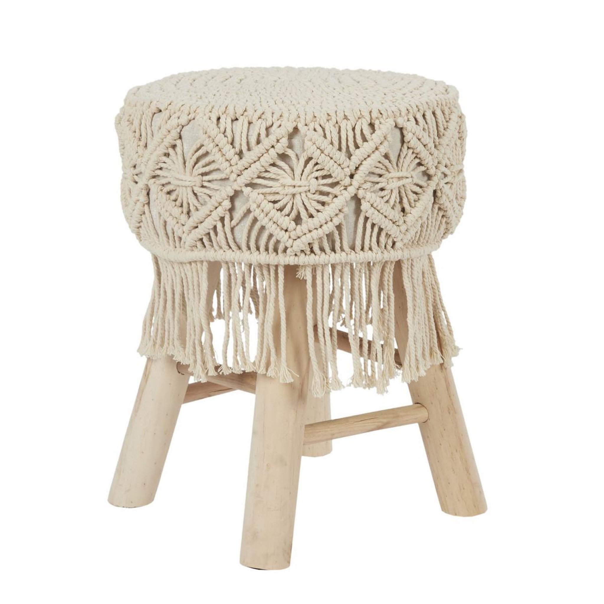 The Home Deco Factory Tabouret déco  boho  42cm beige