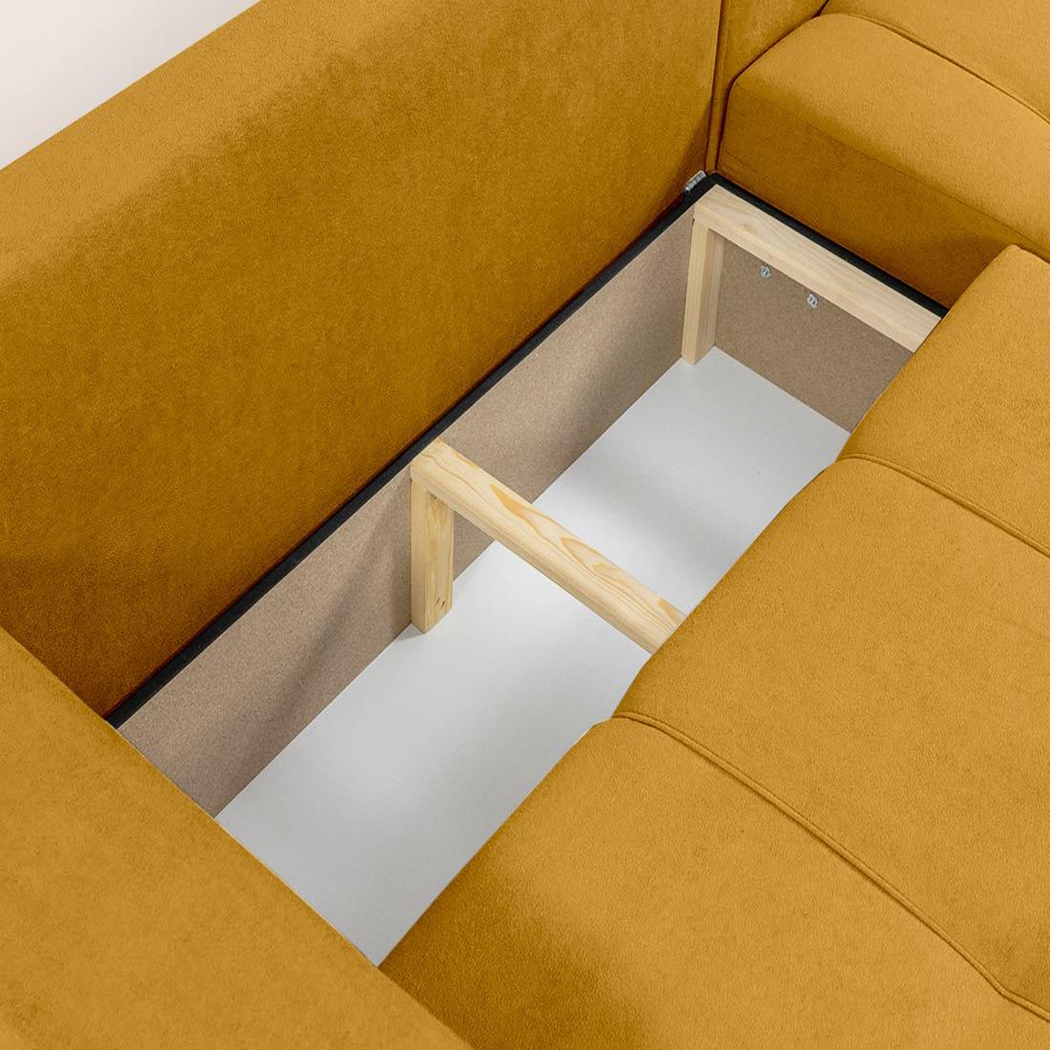 Voir la diapositive 5 : BEST MOBILIER Nicole - canapé d'angle réversible 4 places convertible avec coffre en tissu
