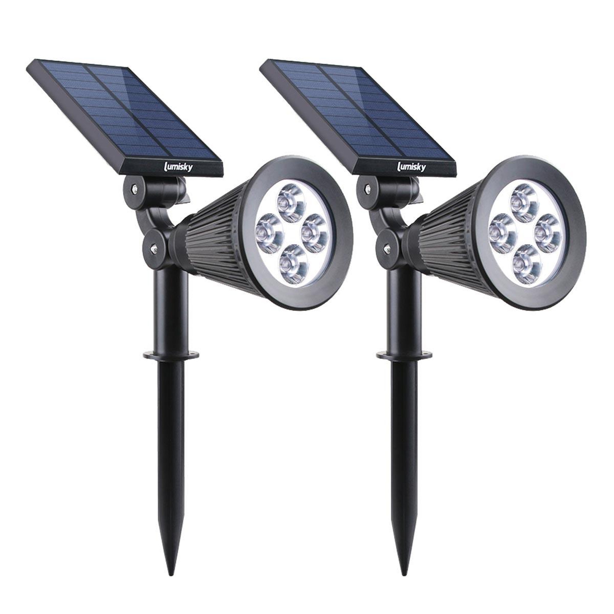 Voir la diapositive 1 : Lumisky Lot de 2 spots solaires projecteurs SPIKY W34 Noir Plastique 100LM