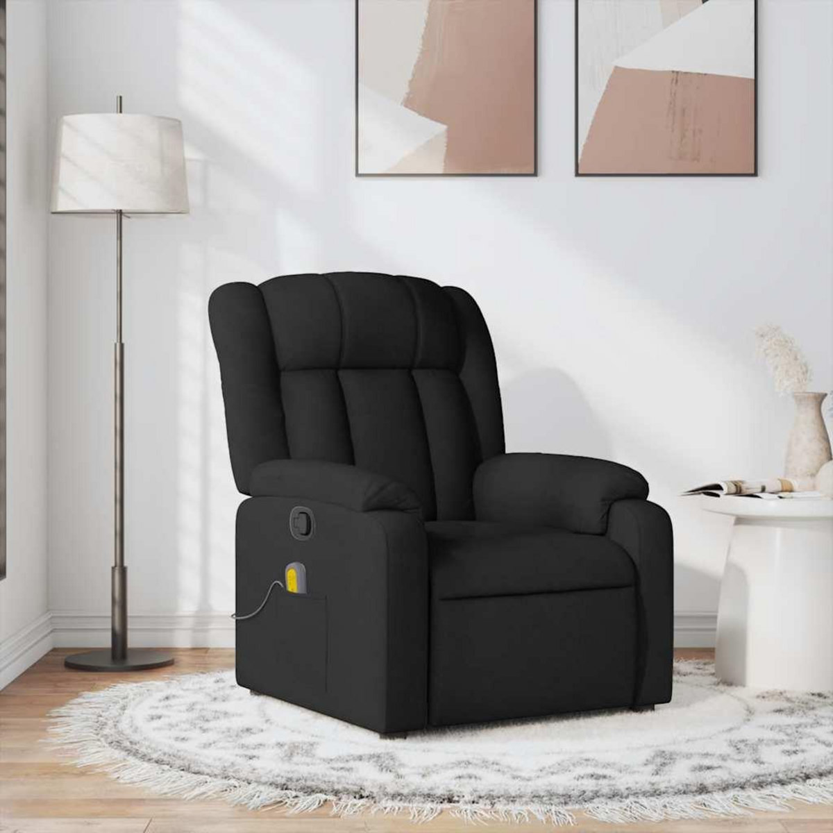 VIDAXL Fauteuil de massage inclinable Noir Tissu