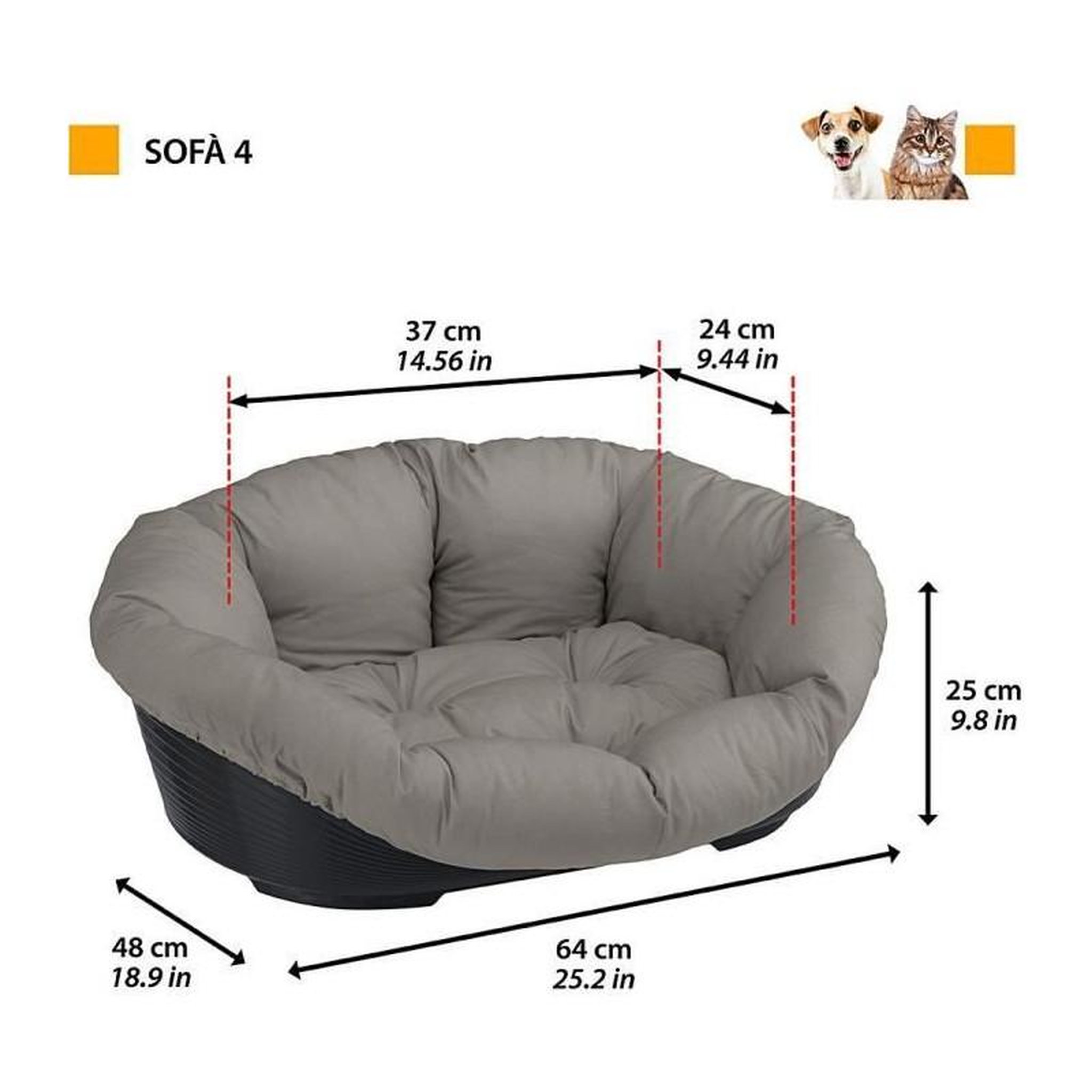 Voir la diapositive 5 : Ferplast Corbeille - FERPLAST - SOFA 4 - Avec coussin a motif 1
