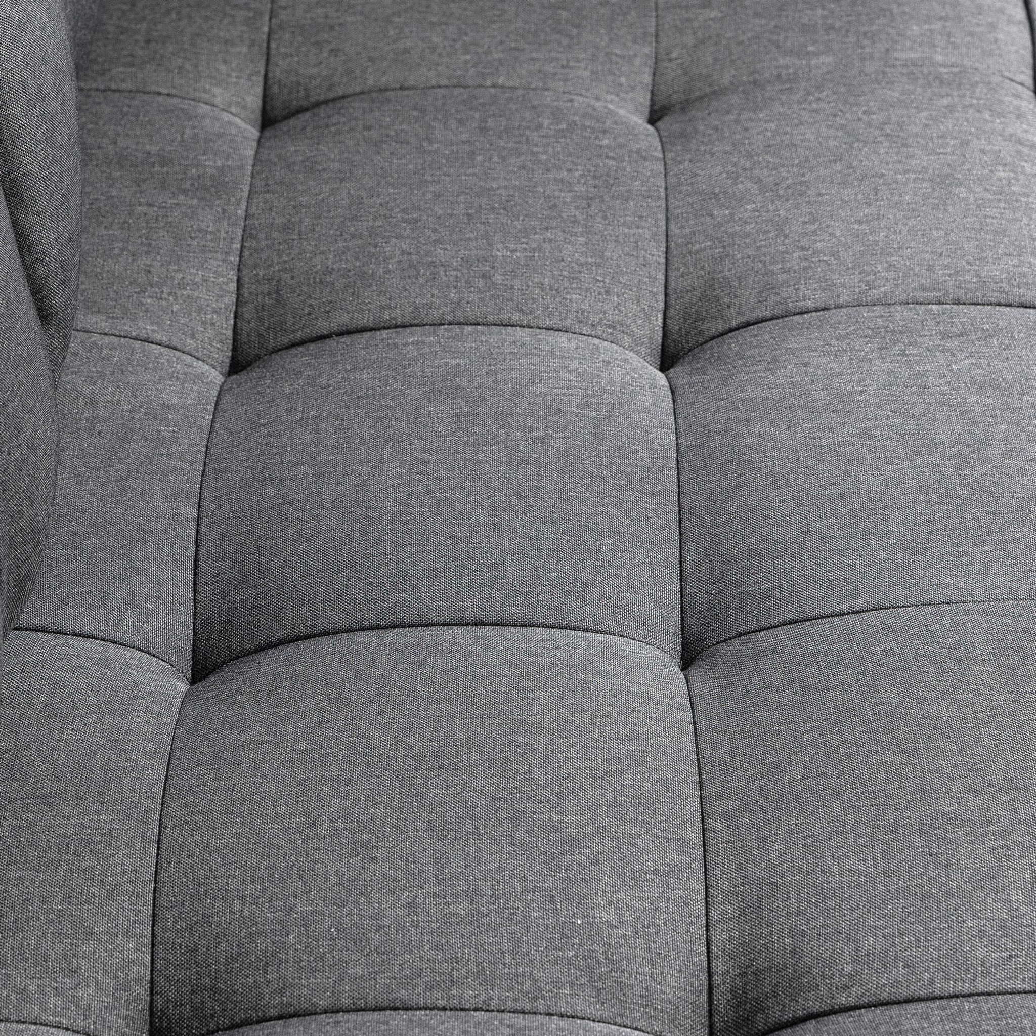 Voir la diapositive 4 : HOMCOM Canapé convertible 2 places design contemporain assise dossier capitonnés polyester aspect lin gris