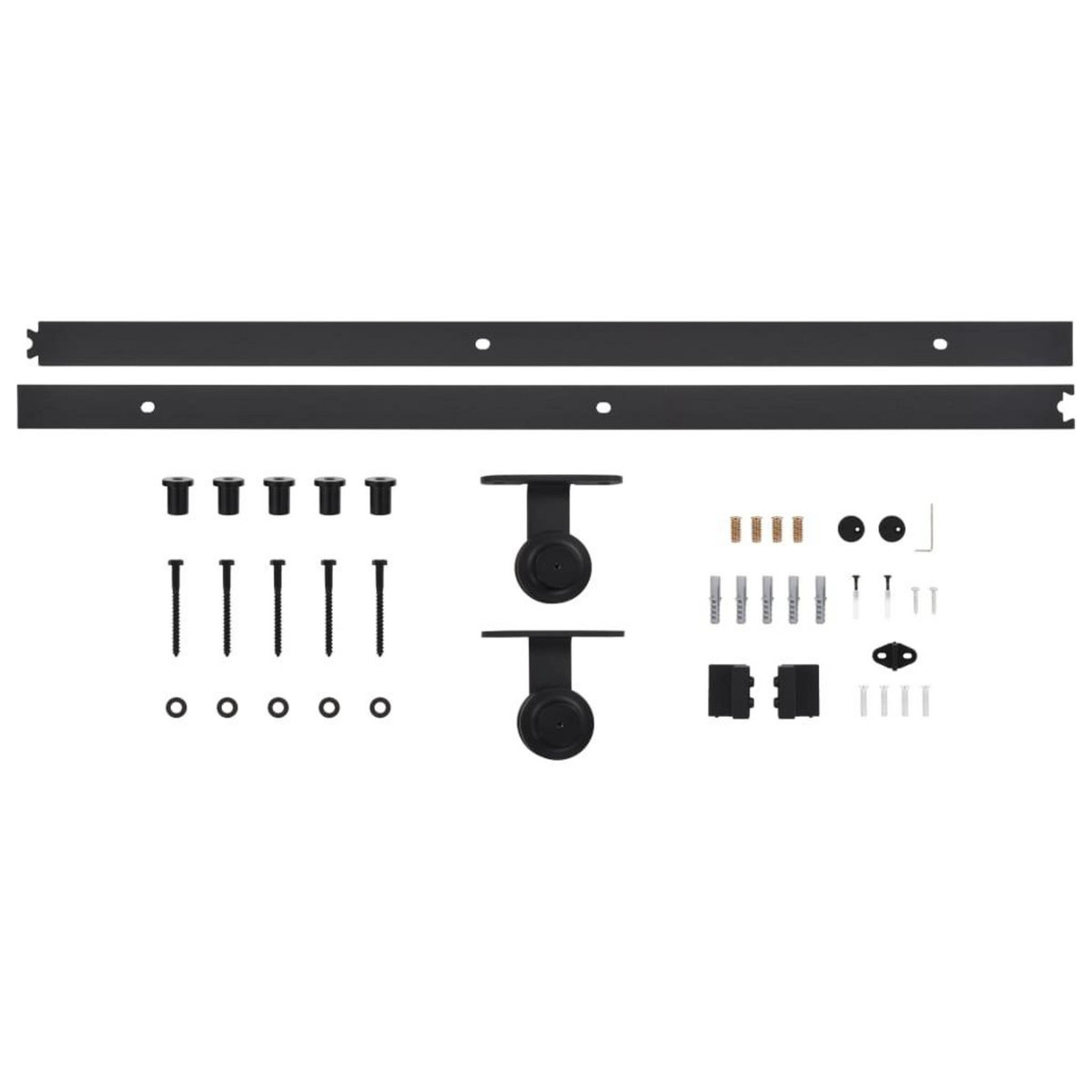 VIDAXL Kit de quincaillerie de porte coulissante SKIEN 200 cm noir