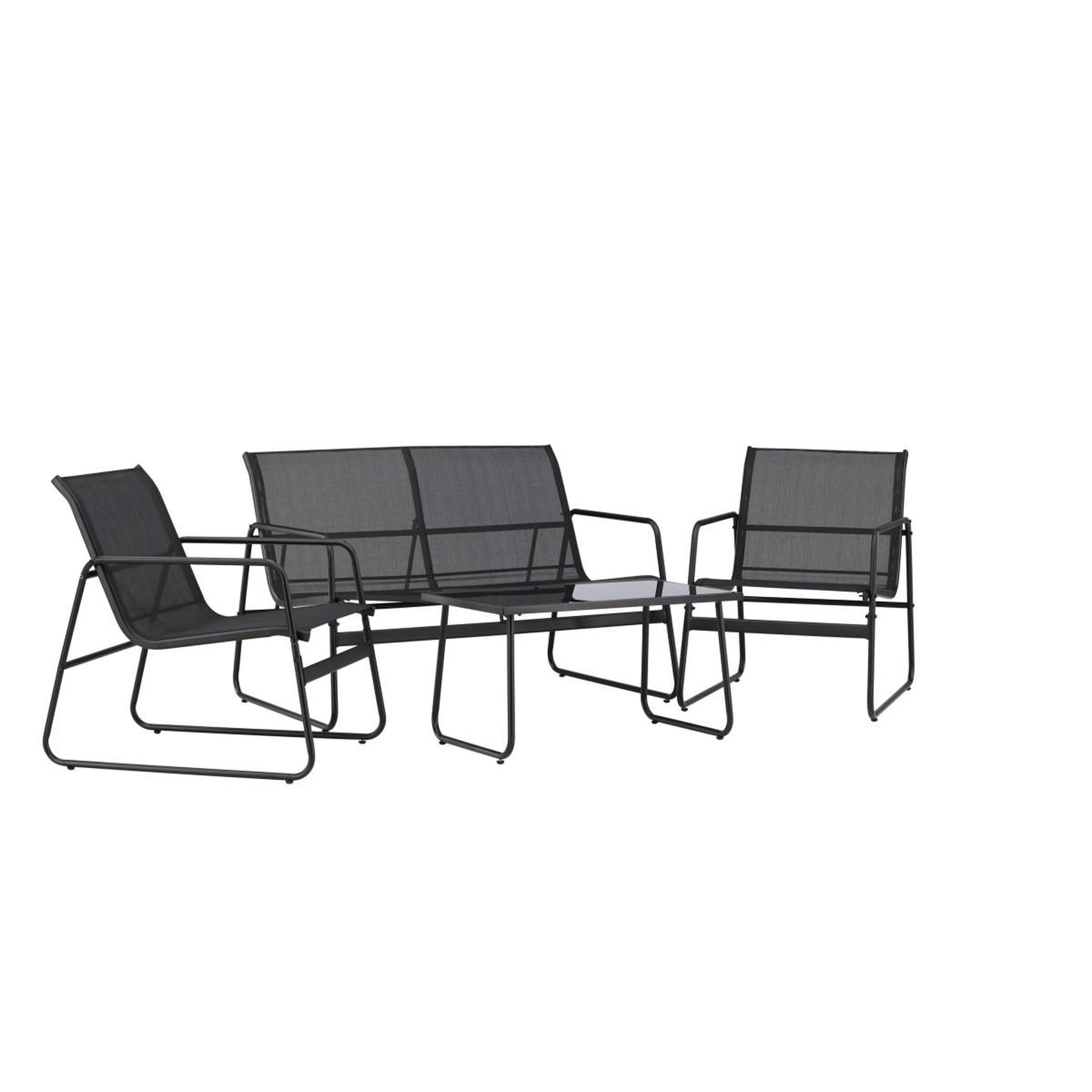 Voir la diapositive 2 : Paris Prix Salon de jardin 4 places  scopello  110cm noir