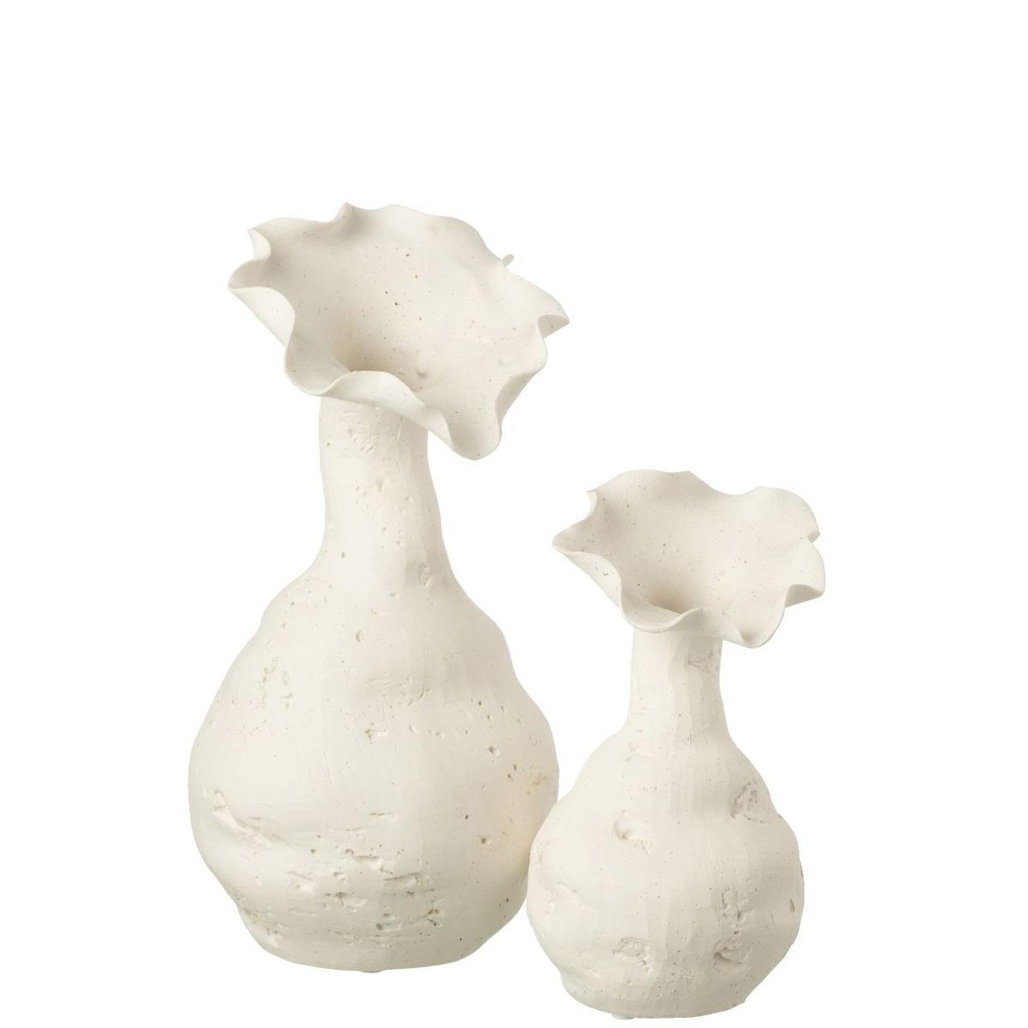 Voir la diapositive 2 : J-LINE Vase déco en céramique  helix  24cm blanc