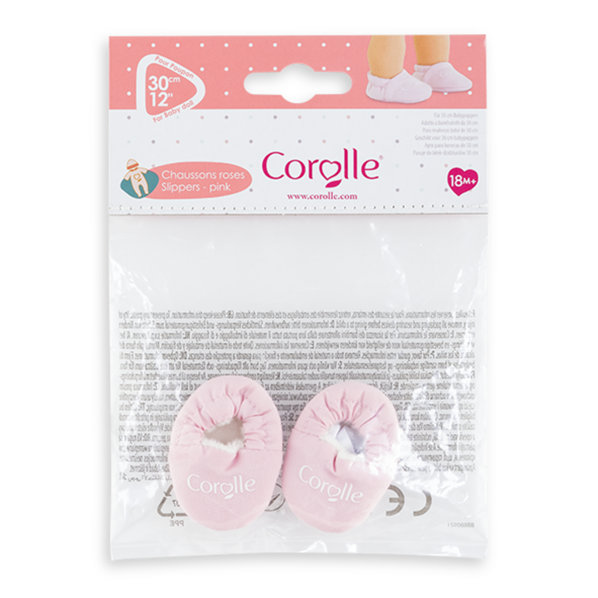 Corolle Chaussons roses pour poupon 30 cm