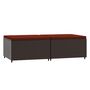 Voir la diapositive 2 : VIDAXL Repose-pieds de jardin coussins lot de 2 marron resine tressee