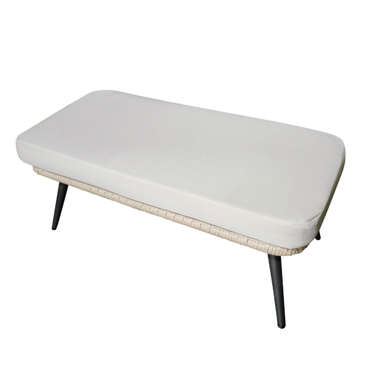 CONCEPT USINE Repose-pieds extérieur avec coussin beige Fiorentino