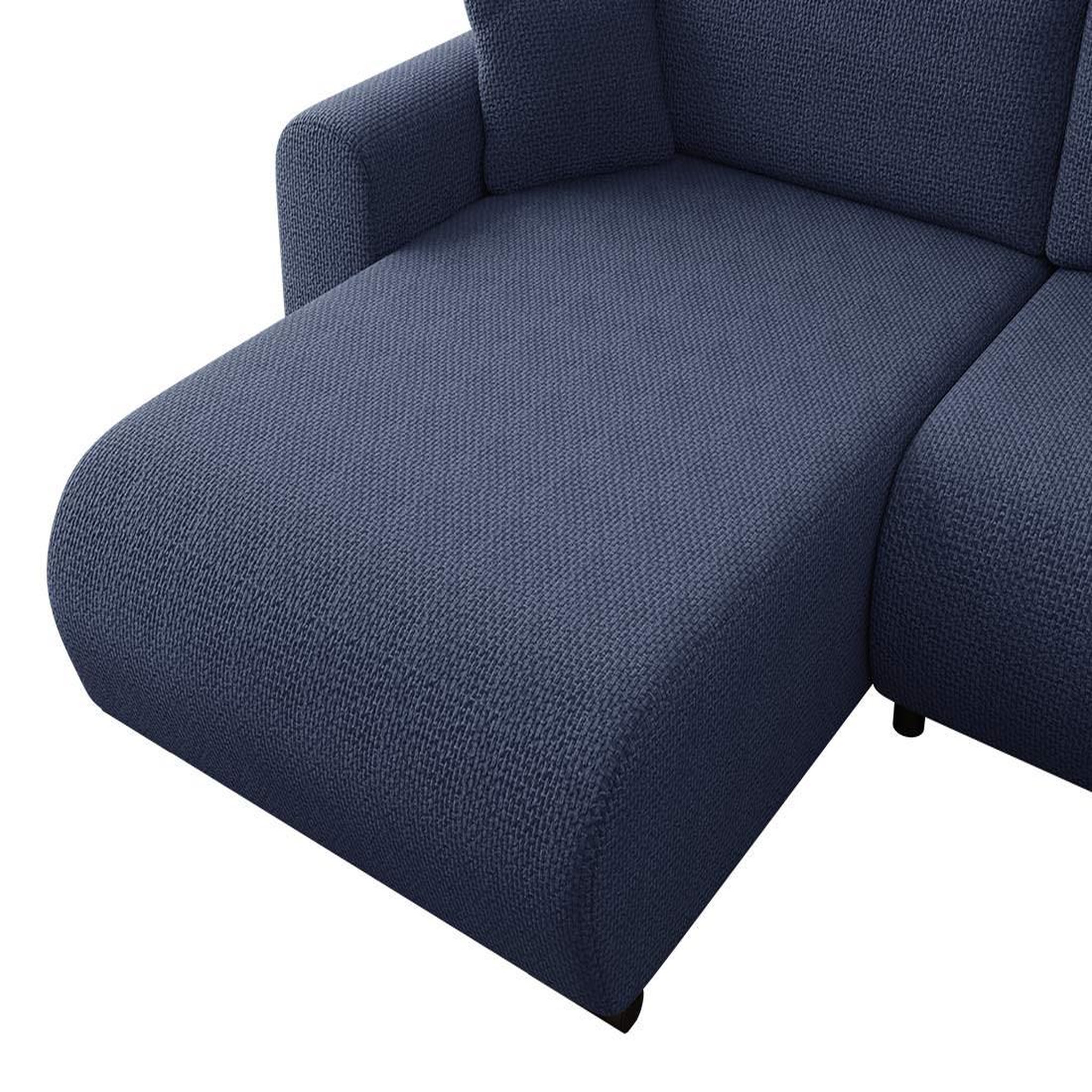 Voir la diapositive 5 : BEST MOBILIER Rosalie - canapé d'angle réversible 4 places convertible avec coffre en velours texturé