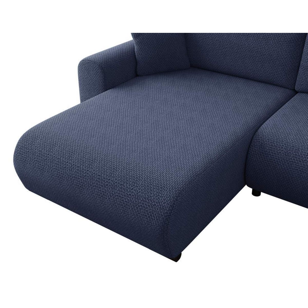 BEST MOBILIER Rosalie - canapé d'angle réversible 4 places convertible avec coffre en velours texturé