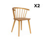 Voir la diapositive 2 : SWEEEK Lot de 2 chaises naturelles à barreaux en bois et contreplaqué. Paula. L 51 x P 53 x H 75cm