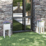 VIDAXL Jardinieres d'exterieur 2 pcs Blanc 31x31x70 cm Bois de pin