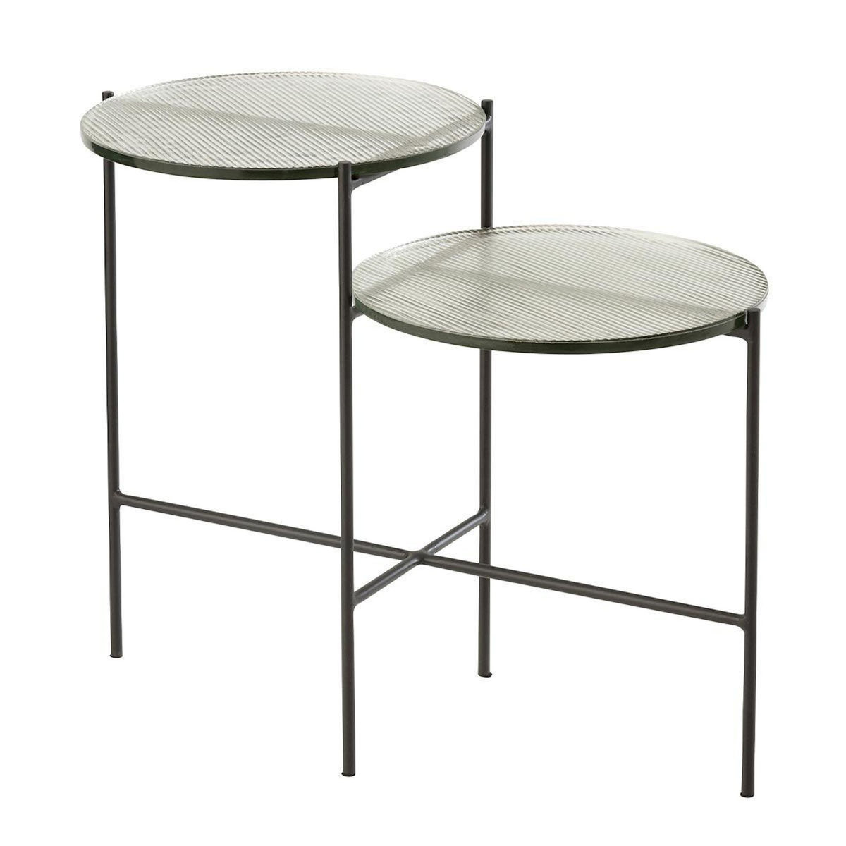Paris Prix Table Gigogne 2 Niveaux  Rita  80cm Transparent & Noir