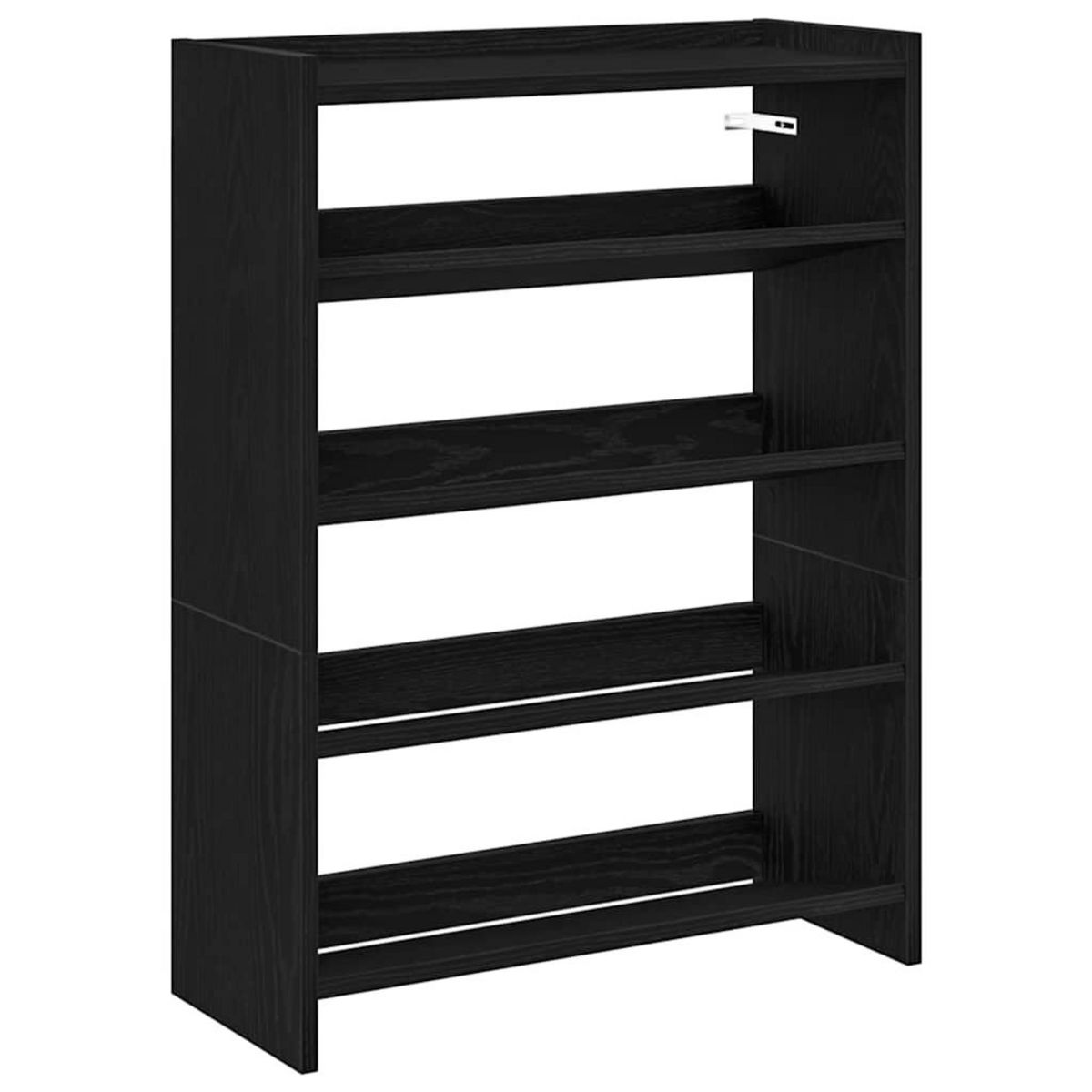 VIDAXL Etagere a chaussures noir 60x25x81 cm bois d'ingenierie